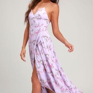 In Love Forever Lavender Floral Maxi Dress